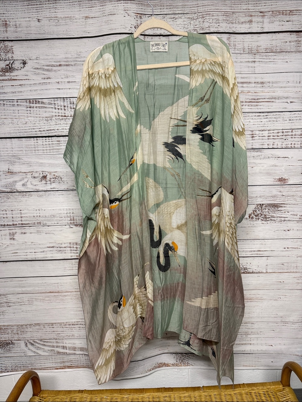 One Hundred Stars Crane Kimono Throwover